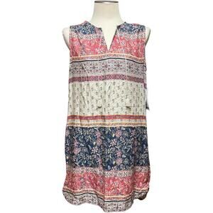 Beach Lunch Lounge Sleeveless Mini Tunic Dress Earthy Large